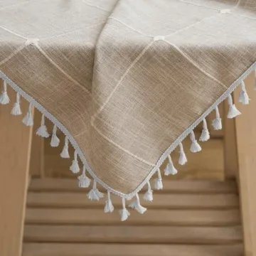 Stylish Oubonun Cotton Linen Tablecloth, 55x70" Washable