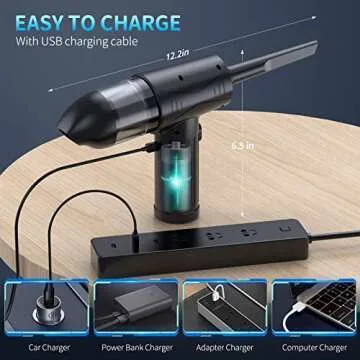 TRANSWARRIOR Compressed-Air-Duster-Air-Blower- 180000RPM Air Duster Cleaner 2 in 1- Keyboard Cleaner - no Canned air Dusters- Electric Air Duster - Replaces Air Cans - Jet Dryer Blower Cleaner for pc