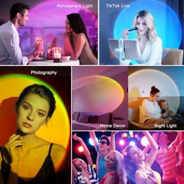 Tsrarey Sunset Lamp Multicolor Changed Night Light Projector with Button Switch,APP Control,360°Rot...
