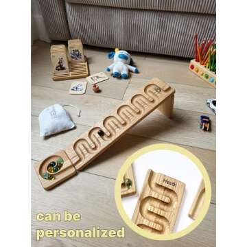Marble Race Personalized Wooden Maze for Kids Gift