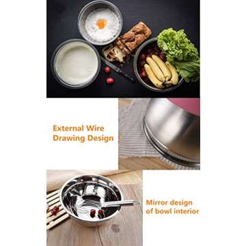 REGILLER Stainless Steel Mixing Bowls with Airtight Lids, 6 Piece Colorful Silicone Flat Base Nesting Metal Bowls, Measurement Lines for Cooking Supplies(Colorful)