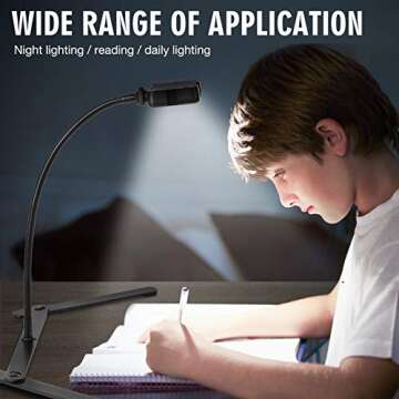 MACTREM Overhead Phone Mount, Ajustable Tripod with Cellphone Holder, Tripod with Led Light/Table Top Teaching Online Stand for Live Streaming and Online Video and Cook Recording