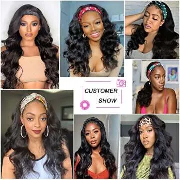 Stylish Tgezer Headband Wig for Women Synthetic Deep Waves