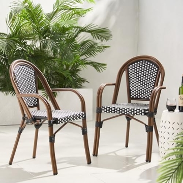 BKSFOAA Bistro Chairs Set 2 - Elegant Outdoor Seating