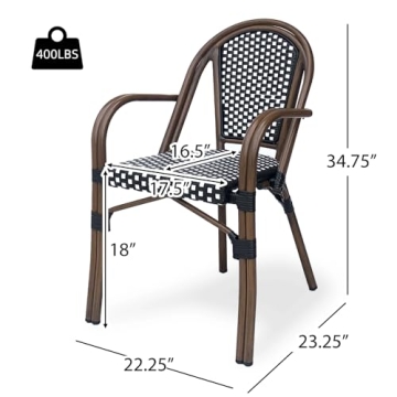 BKSFOAA Bistro Chairs Set 2 - Elegant Outdoor Seating