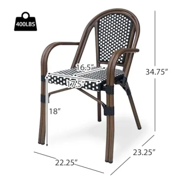 BKSFOAA Bistro Chairs Set 2 - Elegant Outdoor Seating