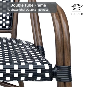 BKSFOAA Bistro Chairs Set 2 - Elegant Outdoor Seating