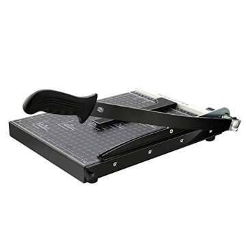 A4 Paper Trimmer Paper Cutter Heavy Duty Metal Base Trimmer Gridded Paper Photo Guillotine Craft Machine 13 inch Cut Length 12 Sheets Capacity for Office Home Use (Black)
