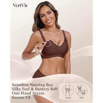 Vertvie Nursing Bras for Breastfeeding Seamless Comfort Maternity Bra Wireless Support Pregnancy Sle...
