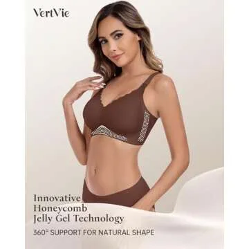 Vertvie Nursing Bras for Breastfeeding Seamless Comfort Maternity Bra Wireless Support Pregnancy Sleep Bralette Natural Shape(Coffee,Medium)