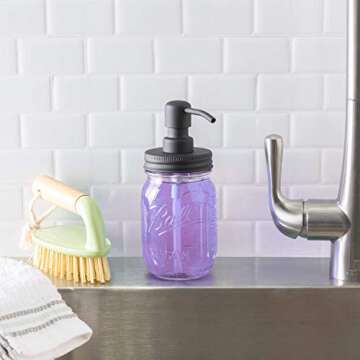 Elegant Mason Jar Soap Dispenser Set - Durable & Rust-Free