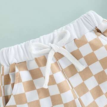 Newborn Toddler Baby Boy Shorts Summer Cotton Checkerboard Plaid Jogger Shorts Elastic Waist Casual Short Pants 0-3T Yellow