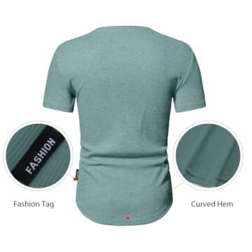 JMIERR Men's Slim Fit Button Henley Shirts for Summer