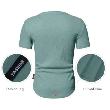 JMIERR Men's Slim Fit Button Henley Shirts for Summer