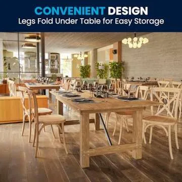 Rustic Folding Dining Table for Events and Family Gatherings