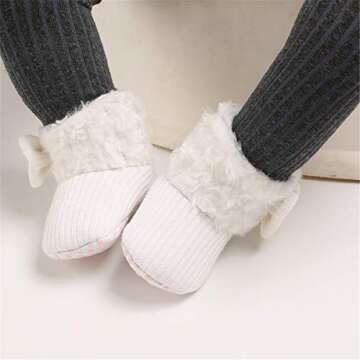 FEAMODAL Newborn Infant Baby Boys Girl Cozy Fleece Booties Soft Non Skid Boots with Grippers Toddler...