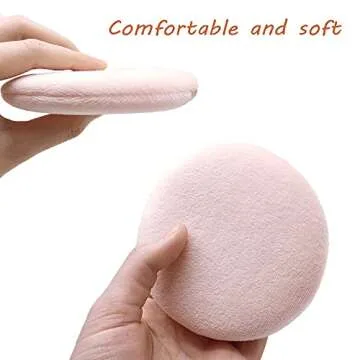 6 Pack 4 Inch Powder Puff, Ultra Soft Washable Large Round Cotton Powder Puff Loose Powder Puff, Multicolor