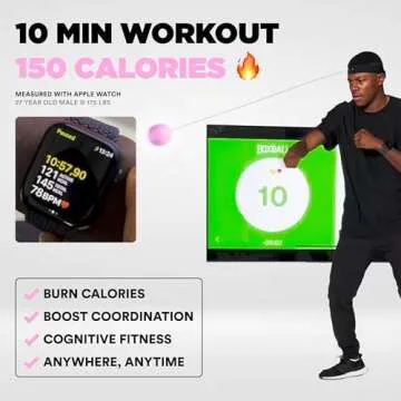 Boxbollen Pink with App, Used by Celebrities - MMA Gear Boxing Ball - Boxing Reflex Ball with Adjustable Strap - Interactive Boxball App Integration - Stocking Stuffer Ideas - 1 Pack