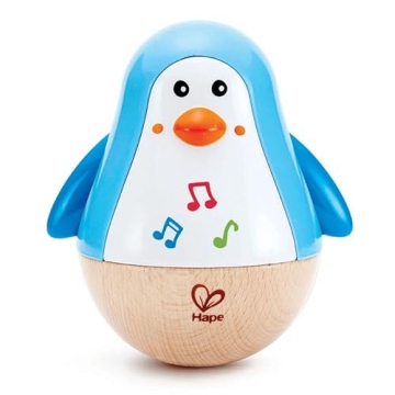 Hape Penguin Musical Wobbler | Charming Wobbling Melody Toy for Infants 6 Months+