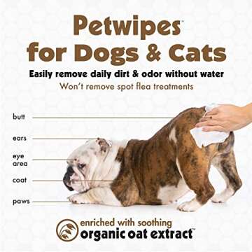 Petkin Pet Wipes for Cats and Dogs - 200 Large Wipes