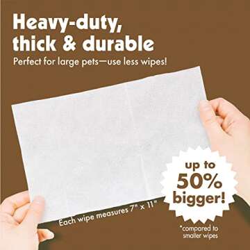 Petkin Pet Wipes for Cats and Dogs - 200 Large Wipes