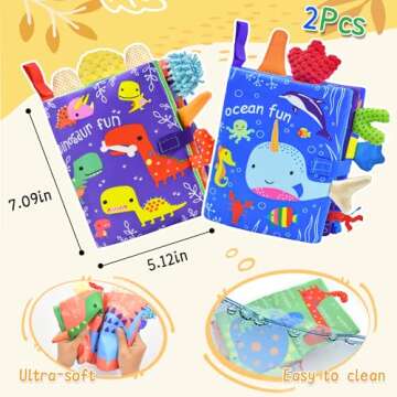 ORAPOH Baby Books for Infants, Soft Sensory Toys Set
