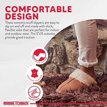 Minnetonka Women's Chesney Scuff Flat,Cinnamon,8 M US