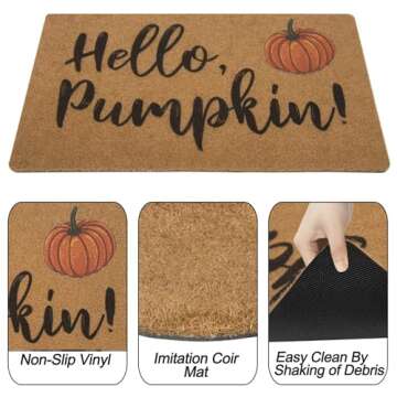 IZUS Hello-Pumpkin Non-Slip Coir Doormat For Fall