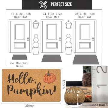 IZUS Hello-Pumpkin Non-Slip Coir Doormat For Fall