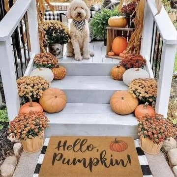 IZUS Hello-Pumpkin Non-Slip Coir Doormat For Fall