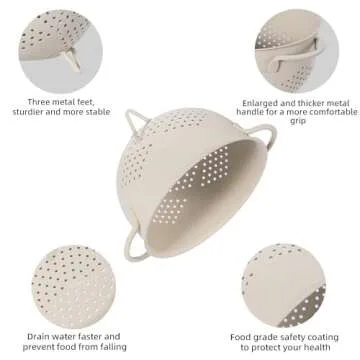 Get the Stylish 5 Quart Metal Colander for Your Kitchen