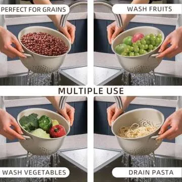 Get the Stylish 5 Quart Metal Colander for Your Kitchen