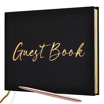 JUBTIC Black Guest Book – Elegant Keepsake for All Occasions