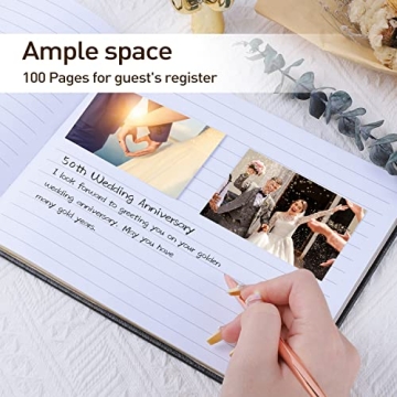 Elegant JUBTIC Black Guest Book with Gilded Edges