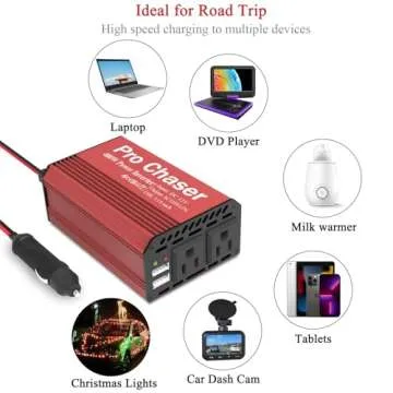 Pro Chaser 400W Car Power Inverter with USB Ports and Adaptors