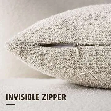 Decorative Textured Boucle Throw Pillow Covers - 20x20"