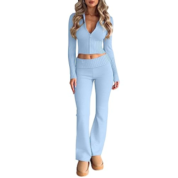 LILLUSORY Women's 2025 Fall Fashion Sweatsuit Set