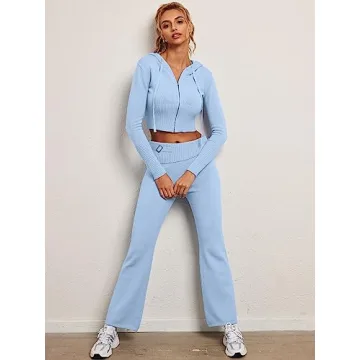 LILLUSORY Women's 2025 Fall Fashion Sweatsuit Set