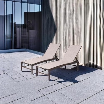 Crestlive Aluminum Adjustable Chaise Lounge for Outdoor Comfort