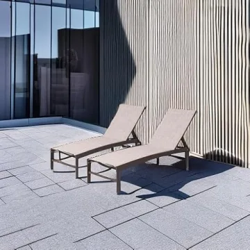 Crestlive Aluminum Adjustable Chaise Lounge for Outdoor Comfort