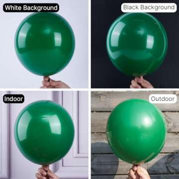 PartyWoo Hunter Green Balloons, 127 pcs Dark Green Balloons Different Sizes Pack of 36 Inch 18 Inch 12 Inch 10 Inch 5 Inch Deep Green Balloons for Balloon Garland Arch as Party Decorations, Green-Y56
