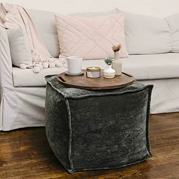 Elegant Velvet Pouf Square Seat for Stylish Living Room