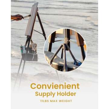 KraftGeek Easel for Painting, 65'' Portable Easel Stand for Adults, Folding Plein Air Easel for Artist, Display Easel Stand with Adjustable Canvas Holder for Wedding & Party Signs, Walnut