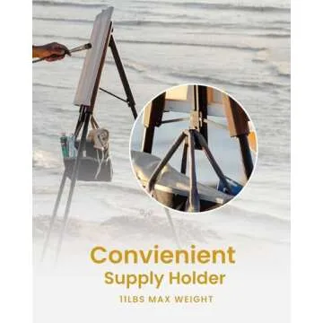 KraftGeek Easel for Painting, 65'' Portable Easel Stand for Adults, Folding Plein Air Easel for Artist, Display Easel Stand with Adjustable Canvas Holder for Wedding & Party Signs, Walnut