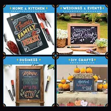 VersaChalk Liquid Chalk Markers for Blackboards - 8 Pack Bold Tip (5mm) | Neon Colors - Erasable & Washable for Vibrant Art and Signage