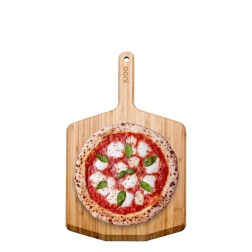 Ooni 12” Bamboo Pizza Peel – Wooden Pizza Peel 12 Inch, Pizza Spatula Paddle, Pizza Cutting Boar...