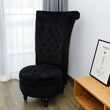 MU Dutch Velvet High Back Chair - Elegant Throne Seat for Living Room, Bedroom
