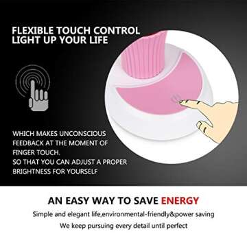 Uniwit Desk Lamp for Kids Sunflower LED Charging Table Lamp Support Eye Protection Small Desk Folding for Reading,Study and Office, Adjustable Brightness - Pink