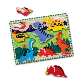 Melissa & Doug Dinosaur Wooden Chunky Puzzle for Toddlers