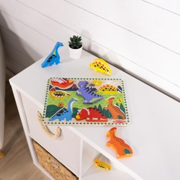 Melissa & Doug Dinosaur Wooden Chunky Puzzle for Toddlers